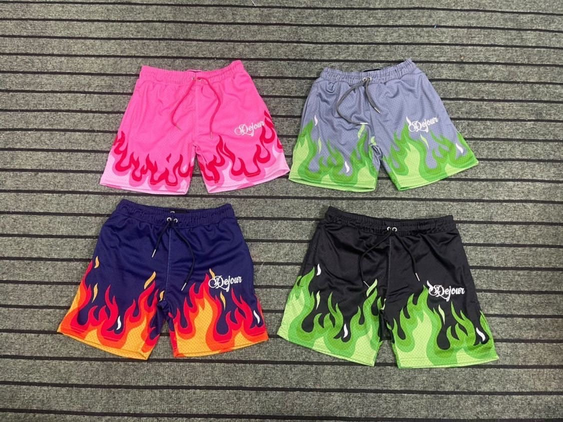 Flame On Mesh Shorts in Pink
