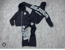 Load image into Gallery viewer, KIDS DE&#39;JOUR &quot;WORLDWIDE&quot; FLARED ZIP UP SET
